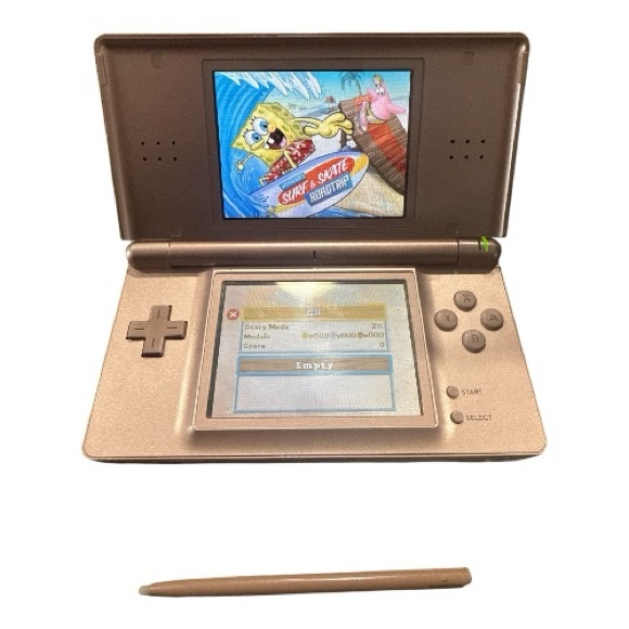 Nintendo DS Lite Rose Gold Handheld Gaming Console Game, Charger, Case, Stylus - Picture 3 of 13